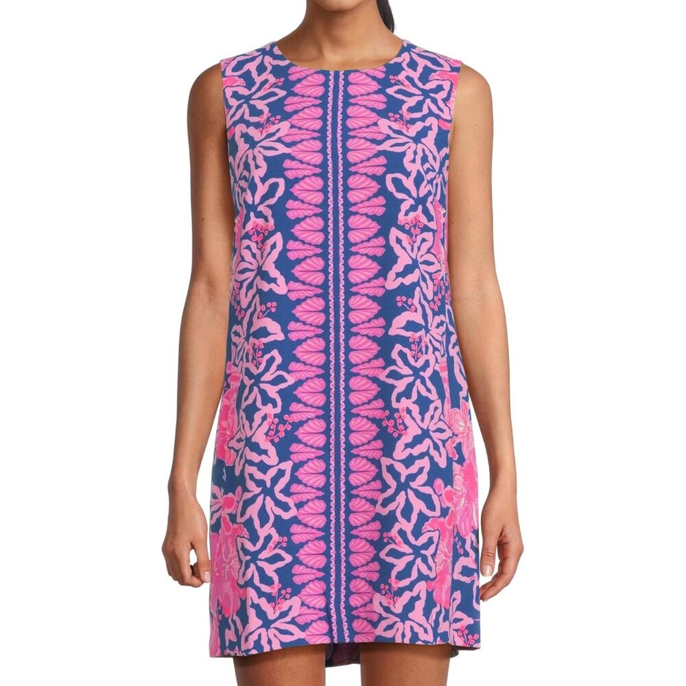 NWT Lilly Pulitzer Edita Shift in Starlight Navy Once/Floral Engineered, Size 0
